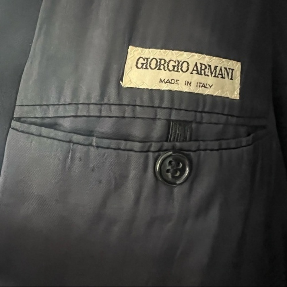 Giorgio Armani for Boyd’s Mens Pinstripe Sport Coat in Navy Sz Approx 44R - Picture 8 of 11